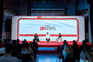Diálogo entre Ivana Andrés, futbolista, Marc Tur, atleta, y Amalia Fra, redactora del Diario AS.
