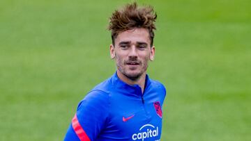 Griezmann, en una sesión con el Atlético.