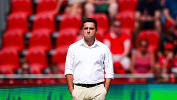 MALLORCA, SPAIN - OCTOBER 06: David Gallego frustrated after the 2-0 during the Liga match between RCD Mallorca and RCD Espanyol at Iberostar Estadi on October 06, 2019 in Mallorca, Spain. (Photo by Eric Alonso/Getty Images)