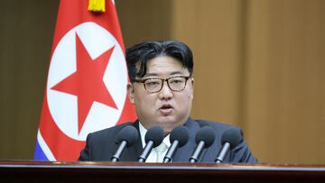North Korean leader Kim Jong Un attends the 10th Session of the 14th Supreme People's Assembly of the Democratic People's Republic of Korea, at the Mansudae Assembly Hall, in Pyongyang, North Korea, January 15, 2024. KCNA via REUTERS ATTENTION EDITORS - THIS IMAGE WAS PROVIDED BY A THIRD PARTY. REUTERS IS UNABLE TO INDEPENDENTLY VERIFY THIS IMAGE. NO THIRD PARTY SALES. SOUTH KOREA OUT. NO COMMERCIAL OR EDITORIAL SALES IN SOUTH KOREA.