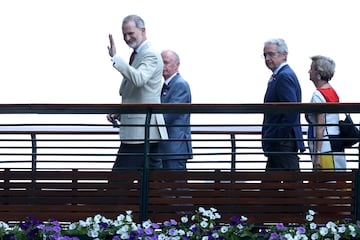 El rey Felipe VI a su llegada al partido final entre Carlos Alcaraz y Jannik Sinner.