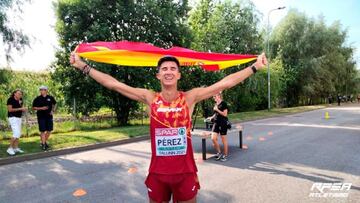 José Manuel Pérez, marchador Sub-23, tras su victoria en el Campeonato Europeo disputado en Tallin (Estonia).