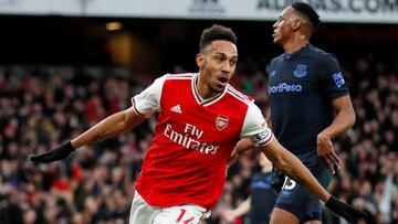 El delantero gabonés del Arsenal, Pierre-Emerick Aubameyang, durante un partido.