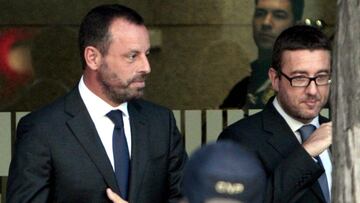 Sandro Rosell a la salida de una intervención judicial.