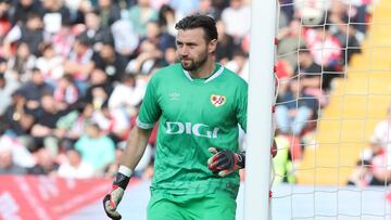Dimitrievski, en su partido contra el Girona.