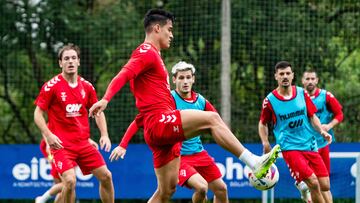 Yriarte durante el entrenamiento en Atxabalpe