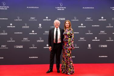 El exjugador neozelandés de rugby Sean Fitzpatrick con su pareja Bronwyn Fitzpatrick.