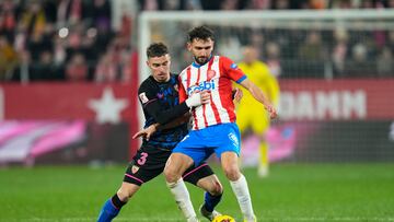 Momento del partido de LaLiga EA Sports entre el Girona y el Sevilla.