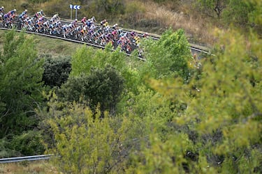 Vista general del pelotón durante la novena etapa de La Vuelta a España 2025.