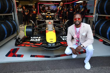 Patrice Evra, exfutbolista senegalés nacionalizado francés, durante el Gran Premio de Mónaco de la Fórmula 1.