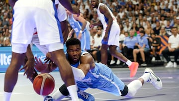 El griego Giannis Antetokounmpo, en una amistoso ante Francia.