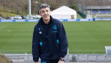 SAN SEBASTIÁN, 30/12/2022.- El entrenador de la Real Sociedad, Imanol Alguacil, ha dirigido un entrenamiento este viernes, en la víspera del partido ante el Osasun. EFE/ Javier Etxezarreta