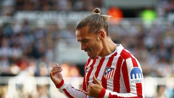 Soccer Football - Friendly - Newcastle United v Atletico Madrid - St James' Park, Newcastle, Britain - August 9, 2025 Atletico Madrid's Antoine Griezmann celebrates scoring their second goal Action Images via Reuters/Lee Smith
