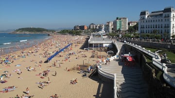 View on a summer day from the first beach of El Sardinero in Santander, Cantabria, Spain. (Photo by Cristina Arias/Cover/Getty Images)