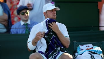 Alejandro Davidovich, en un descanso de su partido contra Brandon Holt.