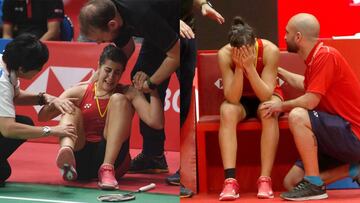 Carolina Marín se retira de la final entre lágrimas por lesión