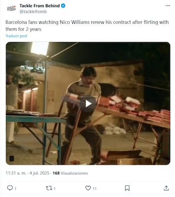 Los memes se ceban con el Barcelona tras la renovación de Nico Williams con el Athletic