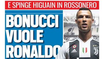 Portada del diario italiano Tuttosport del día 27 de julio de 2018.
