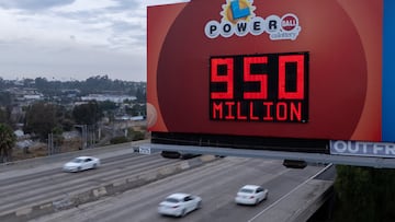 Anuncio de la lotería Powerball.