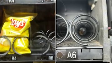 Digno de infarto: un hombre va a comprar a una máquina de vending y vean lo que se encuentra