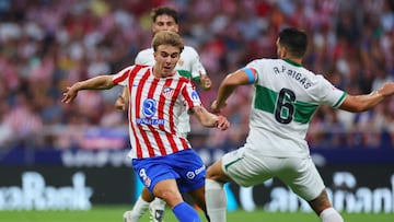 Barrios, en el encuentro ante el Elche.