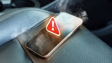 movil smartphone telefono coche sol verano calor