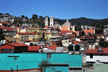 Vista general de la ciudad Mineral del Monte, cuna del fútbol en México, situada cerca de Pachuca. 