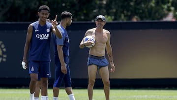 Luis Enrique, en el entrenamiento del PSG, antes del partido ante el Madrid en el Mundial de Clubes.