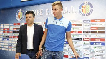 Iván Alejo, en su presentación como jugador del Getafe.