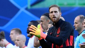 Oblak, en el partido ante el Leipzig.