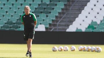 Pellegrini, en un entrenamiento.