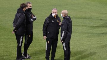 Juan Ignacio Martínez, 'JIM', en el entrenamiento de esta tarde en La Romareda.