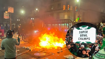 Los festejos se salen de control en Philadelphia tras ganar el Super Bowl