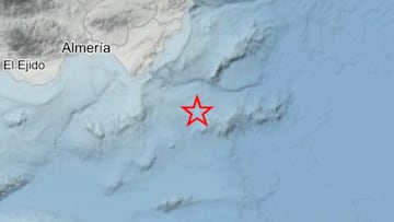 Registrado un terremoto de magnitud 5,5 frente a la costa de Almería
