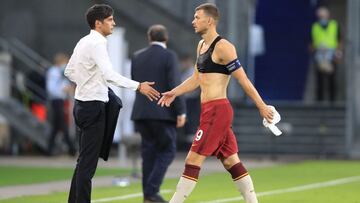 Fonseca y Dzeko, durante un partido de la Roma.