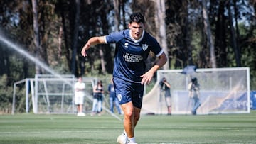 Loureiro, durante el entrenamiento de esta mañana.