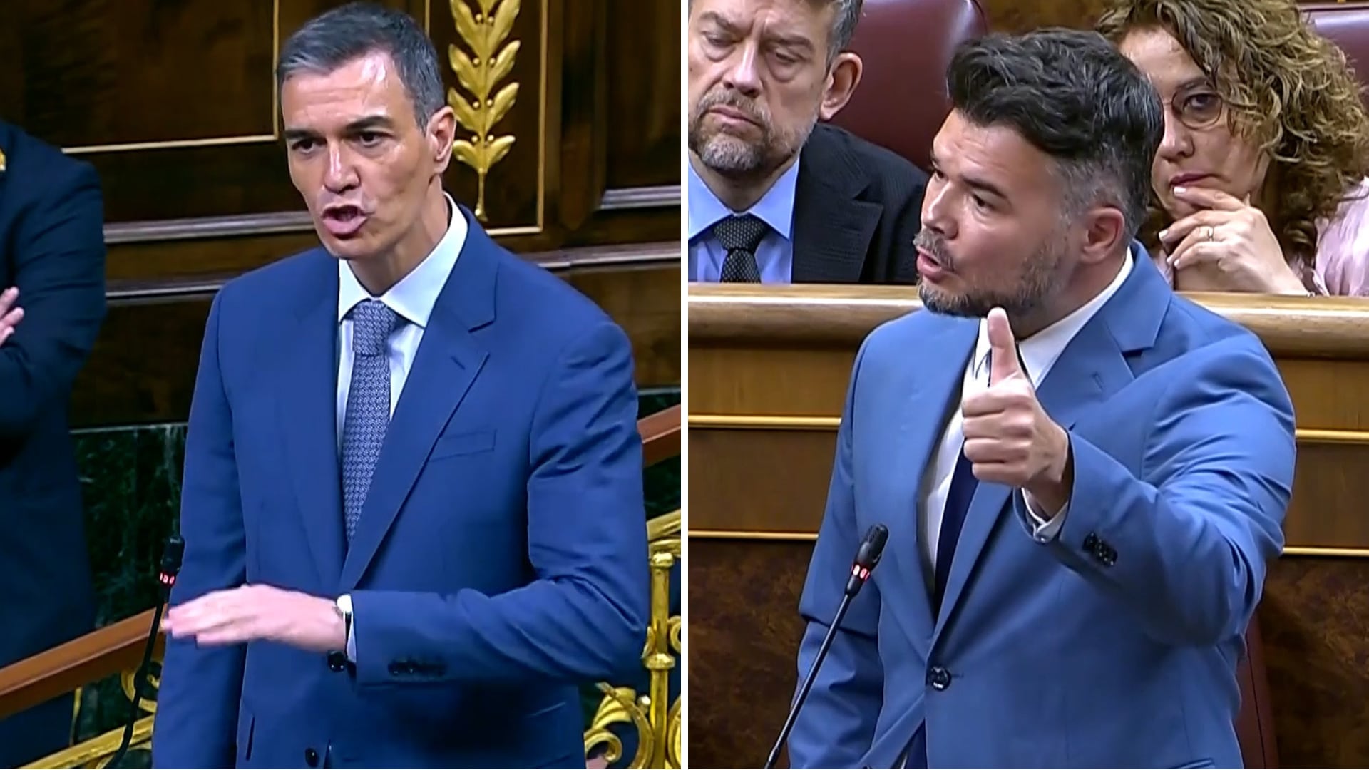 El tenso enfrentamiento entre Rufián y Pedro Sánchez por la corrupción del caso Cerdán