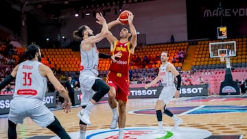 Santi Aldama, ala-pívot de la Selección, ante Georgia en la 1ª jornada de la fase de grupos del Eurobasket.