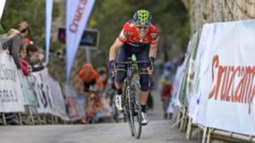 Alejandro Valverde, en la subida al Castillo de Santa Catalina.