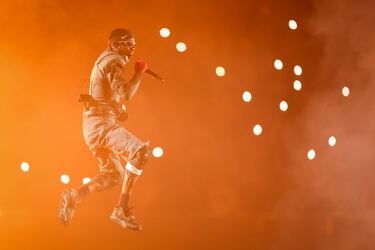 Travis Scott actúa en el escenario durante la gira mundial “Utopia – Circus Maximus” en el Gelredome el 28 de junio de 2024 en Arnhem, Países Bajos.