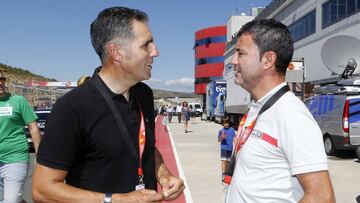Miguel Indurain (izda.) con Santi Blanco
