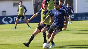Oier durante uno de sus últimos entrenamientos en Tajonar.