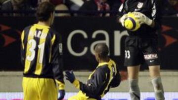 Roberto en su debut contra Osasuna.