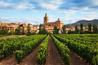En la foto, Briñas, municipio de la comunidad autónoma de La Rioja situado en el noroeste de la provincia, entre la sierra del Toloño y en la margen izquierda del río Ebro. Pertenece a la comarca de Haro.