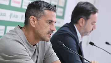 Juanito, en la rueda de prensa de ayer