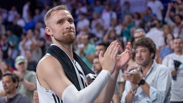 Musa, con el Real Madrid durante la última final de la Liga Endesa, contra el Valencia Basket.
