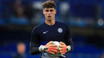 Kepa Arrizabalaga durante un entrenamiento con el Chelsea.