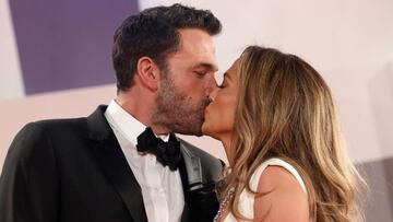 VENICE, ITALY - SEPTEMBER 10: Ben Affleck and Jennifer Lopez attend the red carpet of the movie "The Last Duel" during the 78th Venice International Film Festival on September 10, 2021 in Venice, Italy. (Photo by Elisabetta A. Villa/Getty Images)