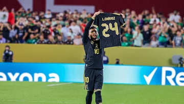 Alexis Vega celebra el primer gol en el partido frente a Arabia Saudita en los cuartos de final de la Copa Oro
