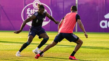 Sekou y Alcaraz, novedades en el entrenamiento del Pucela